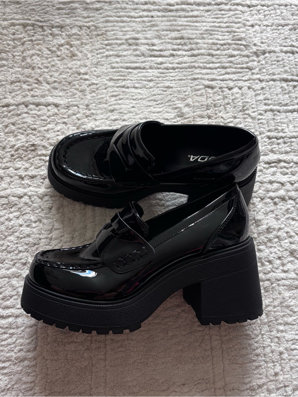 Soda Black Patent Platform Loafers